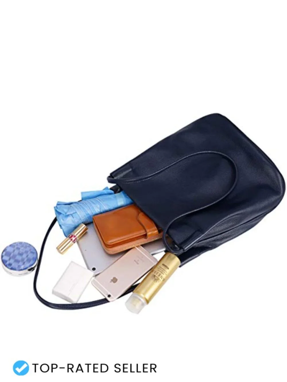 Genuine Leather Bucket Tote Hobo Shoulder Purse Large Women's Handbag